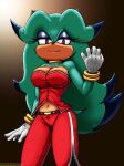 2025 absurd_res anthro archie_comics big_breasts bottomwear breasts breezie_the_hedgehog breezie_the_hedgehog_(archie) clothing digital_media_(artwork) eulipotyphlan female gloves handwear hedgehog hi_res mammal markings mole_(marking) navel pants sega solo sonic_the_hedgehog_(archie) sonic_the_hedgehog_(comics) sonic_the_hedgehog_(series) teal_body topwear viroveteruscy