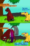 absurd_res allia_(fuckermare) allosaurid allosaurus anal anal_fluids anal_penetration animal_genitalia anus ass_up bodily_fluids browny_(fuckermare) butt claws colored digital_media_(artwork) dildo dildo_in_ass dildo_insertion dildo_sitting dinosaur duo equid equine equine_anus equine_genitalia female female/female feral fuckermare genital_fluids genitals hi_res horse huge_dildo looking_back mammal nipples object_in_ass on_grass open_mouth penetration prehistoric_species puffy_anus reptile scalie sex_toy sex_toy_in_ass sex_toy_insertion sitting tail teeth text theropod