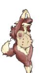 absurd_res anthro belly_nipples breasts canid canine canis female fetal_kick fetal_movement hair hi_res long_hair mammal multi_nipple nipples open_mouth pregnant pregnant_anthro pregnant_female solo stretching swollen_breasts swordsfurry tail wide_hips wolf yawn