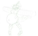 2022 aircraft airplane anthro avia_b-534 belly big_belly biplane clothing female hi_res living_aircraft living_machine living_vehicle machine navel nipple_outline shirt sketch solo stretching_arms stuffing tank_top topwear vehicle wymin zdeni_(top_kek_m9)
