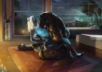 absurd_res ambiguous_penetration anthro anthro_penetrating anthro_penetrating_humanoid artist_name black_body black_eyes black_fur black_hair black_tail blue_body blue_lips blue_nipples candle duo equid equine eyes_closed female female_penetrated fur hair hi_res horse humanoid humanoid_on_anthro humanoid_penetrated inside lips male male/female male_penetrating male_penetrating_female mammal narrowed_eyes nipples nude obscured_penetration open_mouth penetration satanic_monkey sex side_view sitting tail text url white_hair