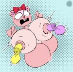 aliasing anthro artist_logo artist_name big_breasts blush blush_lines bottom_heavy bow_tie bow_tie_only breast_jiggle breasts buckteeth chipmunk countershade_face countershading curvy_figure digital_media_(artwork) disembodied_penis emanata eyelashes female flash_emanata fur genitals giggles_(htf) ground_squirrel halftone halftone_background happy_tree_friends heart_nose heart_symbol huge_breasts huge_hips huge_thighs hyper hyper_breasts jiggling logo looking_at_breasts looking_at_own_breasts looking_at_self male mammal mostly_nude nipple_fetish nipple_penetration nipple_play nipples pattern_background penetration penis pink_body pink_fur rodent sciurid signature simple_background solo teeth text thatdawgmurray thick_thighs watermark wide_hips