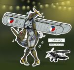 2020 aircraft airplane anthro avia_b-534 biplane blush dancing dark_nipples female green_body hi_res living_aircraft living_machine living_vehicle machine musical_note musical_symbol nude skinny solo symbol top_kek_m9 vehicle white_body zdeni_(top_kek_m9)