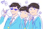  bouquet brothers chawan_xxx flower jitome male_focus matsuno_ichimatsu matsuno_karamatsu matsuno_todomatsu multiple_boys osomatsu-kun osomatsu-san siblings simple_background sketch sunglasses upper_body white_background 