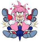  &lt;3 amy_rose anthro balls blue_fur boots breasts clothing eyelashes female footwear fur gloves green_eyes hairband half-closed_eyes hand_on_thigh looking_pleasured male male/female mammal nipples on_top penis pink_fur pussy reverse_cowgirl_position sex sonic_(series) sonic_the_hedgehog vaginal watatanza 