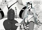  abdominal_bulge adiyah_(arcsuh) animal_genitalia animal_penis anthro arcsuh areola balls black_and_white bodily_fluids breasts butt canid canine clothing comic dialogue digital_media_(artwork) duo english_text equid equine equine_genitalia equine_penis erection eyes_closed eyewear female fishnet_clothing fishnet_legwear fishnet_topwear fur genital_fluids genitals glasses hair hi_res hybrid legwear lynn_(arcsuh) male male/female male_penetrating mammal monochrome nipples nude on_bottom on_top penetration penile penile_penetration penis procyonid raccoon reverse_cowgirl_position sex simple_background speech_bubble stripes text topwear vaginal vaginal_penetration zebra 