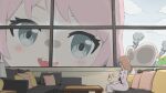  3girls anglediana bang_dream! bang_dream!_it&#039;s_mygo!!!!! bocchi_the_rock! brown_hair chihaya_anon chinese_commentary commentary_request couch cushion dress dropping fang giant giantess gotoh_hitori grey_eyes highres multiple_girls nagasaki_soyo open_mouth pajamas pink_hair sitting smoke teeth upper_teeth_only white_dress 