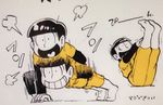  alternate_costume bad_id bad_twitter_id baseball_uniform exercise heart heart_in_mouth male_focus matsuno_juushimatsu multiple_views osomatsu-kun osomatsu-san push-ups sanjiro_(tenshin_anman) sequential smile socks sportswear stretch 