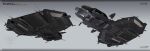  3d absurdres attack_ship_(eve_online) barghest_(eve_online) battleship_(eve_online) caldari_state_(eve_online) commentary copyright_logo copyright_name dated_commentary emblem english_text eve_online from_below glint grey_background grey_theme highres kaspercohen_(kasper_hansen) logo maya_(medium) military_vehicle mordu&#039;s_legion_command_(eve_online) multiple_views no_humans photoshop_(medium) radio_antenna realistic science_fiction spacecraft tackler_(eve_online) thrusters vehicle_focus vehicle_name 