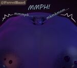3d_(artwork) anthro areola big_areola blueberry_inflation bodily_fluids close_to_bursting digital_media_(artwork) dragon english_text female ferrethazel hi_res huge_areola hyper hyper_areola inflation leaking_juice muffled_speech mythological_creature mythological_scalie mythology purple_body purple_eyes scalie solo tears text unusual_bodily_fluids welling_tears