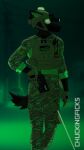 9:16 american_flag anthro armor ballistic_vest black_body black_fur blurred_background brown_body brown_fur bulletproof_vest camo camo_clothing camo_print canid canine canis chuckingficks city city_background clenched_teeth clothing dog_tags domestic_dog electronics eyewear fur glasses glowing green_light gun headgear helmet herding_dog hi_res inner_ear_fluff knee_pads laser laser_sight lucas_blackpaw_(chuckingficks) male malinois_dog mammal military military_clothing military_uniform multicam night night_vision night_vision_goggles pastoral_dog patch_(fabric) pattern_clothing radio ranged_weapon rifle rolled_up_sleeves shaded sheepdog solo special_forces tactical_belt tactical_gloves tactical_pants tail teeth topwear tuft uniform united_states_of_america vest weapon wearing_glasses