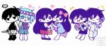  &gt;_o +++ ... 2girls 4boys antenna_hair aubrey_(headspace)_(omori) aubrey_(omori) ball barefoot basil_(headspace)_(omori) basil_(omori) black_eyes black_hair black_socks black_tank_top blue_overalls blue_shirt blush book bow bright_pupils chibi chibi_only closed_mouth collared_shirt colored_skin double-parted_bangs expressionless flower green_eyes green_hair green_shirt hair_bow head_wreath heart hero_(headspace)_(omori) hero_(omori) holding holding_ball holding_book holding_hands holding_knife holding_picnic_basket holding_spatula holding_stuffed_toy kel_(headspace)_(omori) kel_(omori) kiimorisame kneehighs knife long_hair long_shirt looking_at_viewer mari_(headspace)_(omori) mari_(omori) mr._plantegg_(omori) multiple_boys multiple_girls neckerchief omori omori_(omori) one_eye_closed open_mouth overall_shorts overalls pajamas picnic_basket pink_bow pleated_skirt purple_eyes purple_hair purple_shoes purple_shorts purple_sweater_vest red_neckerchief red_skirt shirt shoes short_hair short_sleeves shorts simple_background skirt smile socks spatula speech_bubble spoken_ellipsis striped_clothes striped_shorts stuffed_eggplant stuffed_toy sweater_vest t-shirt tank_top vertical-striped_clothes vertical-striped_shorts watermark white_background white_pupils white_shirt white_shorts white_skin 