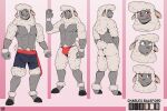 abs absurd_res ankle_tuft anthro areola arm_tuft back_hair body_hair bottomwear bovid bulge caprine charles_baleford_(dragonmate7) chest_hair clothed clothing color_swatch dialated_pupils ear_piercing ear_ring fur gesture grey_body grey_nose grey_skin headshot_portrait hi_res hooves horizontal_pupils juniorjosi leg_tuft looking_at_viewer male mammal model_sheet neck_hair nipples piercing portrait pubes pupils raised_arm red_eyes ring_piercing sash sheep shorts shoulder_tuft simple_background smile solo tail teeth thigh_tuft tongue topless topless_anthro topless_male tuft underwear waving wool_(fur) wrist_tuft