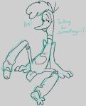 31_minutos anthro aplaplac avian barefoot bedroom_eyes butt clothing curly_hair featureless_crotch feet female flirting hair hi_res leg_warmers leg_warmers_only legwear narrowed_eyes nevergotenufhugs nude_anthro null patana_tufillo pillow seductive sketch solo solo_focus tail talking_to_viewer teasing