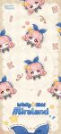  +_+ 1girl absurdres argyle_background arrow_(symbol) artist_request beret blue_bow blue_bowtie blue_brooch blush_stickers boots border bow bowtie brooch brown_boots brown_border brown_eyes bubbly_voyage_(infinity_nikki) character_name copyright_name dotted_line excited eyelashes frilled_bowtie frown hair_ornament hair_rings hairclip halftone hat hat_bow hat_ornament head_only highres infinity_nikki jewelry logo looking_at_viewer multiple_expressions multiple_views nikki_(nikki) nikki_(series) official_art official_wallpaper one_eye_closed open_mouth outline outside_border pink_hair rabbit_hair_ornament sad short_hair shout_lines smile sparkling_eyes star_(symbol) star_hat_ornament tareme white_hat 