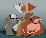 absurd_res anal anthro butt_sniffing canid canine dinosaur duo eating eating_feces fart farting_on_face feces feces_in_mouth fox hi_res male male/male mammal oral pooping prehistoric_species reptile rimming rumbling_stomach scalie sex shitting_self sniffing teko tekothedino