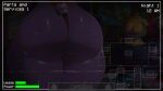  1girl animal_ears animatronic ass ass_focus back blonde_hair bonnie_(fnaf) bow bowtie breasts camera cleavage clock colored_skin commentary cosmetics denim denim_shorts elbow_gloves english_commentary english_text five_nights_at_freddy&#039;s five_nights_in_anime:_after_hours_(fangame) five_nights_in_anime_(fangame) food from_behind furry furry_female game_screenshot gameplay_mechanics genderswap genderswap_(mtf) gloves glowing glowing_eyes highres huge_ass huge_breasts jeans large_breasts leotard looking_back makeup_brush mask mouth_mask non-web_source pants playboy_bunny rabbit_tail red_leotard red_thong screenshot shiny_skin short_hair shorts solo static tail thighhighs video_game yellow_skin 