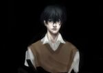  1boy bags_under_eyes black_hair blue_eyes brown_vest collared_shirt double-parted_bangs exhausted hair_between_eyes looking_at_viewer macaronijail male_focus oldest_dream omniscient_reader&#039;s_viewpoint shirt short_hair solo upper_body vest white_shirt 