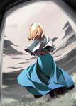  alice_margatroid back blonde_hair bow capelet from_behind hairband namatarou solo touhou 