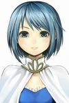  ayanero_taicho blue_eyes blue_hair cape looking_at_viewer magical_girl mahou_shoujo_madoka_magica miki_sayaka short_hair smile solo 