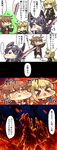  &gt;_&lt; blush closed_eyes comic crying highres kantai_collection multiple_girls satsuki_(kantai_collection) scabbard sheath sword tanaka_kusao tears tenryuu_(kantai_collection) translated trembling wakaba_(kantai_collection) weapon 