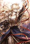  armor belt blonde_hair blue_eyes full_armor granblue_fantasy long_hair looking_at_viewer male_focus naoise serious solo tenyo0819 weapon 