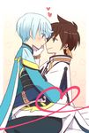  bad_id bad_pixiv_id blue_hair blush brown_hair green_eyes hand_on_another's_face male_focus mikleo_(tales) moichobi multiple_boys on_lap sorey_(tales) tales_of_(series) tales_of_zestiria yaoi 