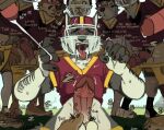 absurd_res american_football anthro arm_hair armpit_hair athletic athletic_male balls barefoot blush bodily_fluids body_hair bukkake bullying canid canine canis cheetah circlejerk cum cum_in_mouth cum_inside cum_on_body cum_on_face cumshot dialogue ejaculating_on_another ejaculation feet felid feline foot_fetish foot_play football_field football_gear football_helmet football_jersey football_player football_team footjob foreskin genital_fluids genitals group group_masturbation hi_res jerro kneeling kyash-tyur male male/male mammal masturbation muscular muscular_male musk musk_clouds open_mouth penis raised_arms sex sport sports_uniform sportswear submissive submissive_male sweat sweaty_body teasing throbbing throbbing_penis wolf