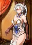  animal_ears armor armpits bare_shoulders black_panties blush braid breasts brown_gloves cat_ears cleavage erune gloves granblue_fantasy hairband heles itadaku large_breasts long_hair orange_eyes panties pelvic_curtain silver_hair single_braid solo underwear very_long_hair 