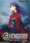  artist_name avengers building camera city cloud cloudy_sky cosplay idolmaster idolmaster_(classic) kisaragi_chihaya marvel sky skyscraper spider-man spider-man_(cosplay) taku1122 