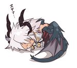 :3 chibi dragon_boy dragon_tail dragon_wings fate/apocrypha fate/grand_order fate_(series) horns maho_(boku_no_kao_wo_otabeyo) male_focus monster_boy siegfried_(fate) sleeping solo tail translated white_hair wings 