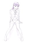  monochrome original panties sketch solo thighhighs traditional_media underwear yoshitomi_akihito 