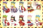  =_= ahoge airmail_envelope alternate_eye_color alternate_hair_color america american_flag_dress american_flag_legwear axis_powers_hetalia bad_id bad_twitter_id black_eyes black_hair blonde_hair blue_eyes brown_eyes brown_hair canadian_flag chain clownpiece collar commentary flag_print french_flag fuuga_(perv_rsity) german_flag gold_chain green_eyes hat hecatia_lapislazuli italian_flag japanese_flag jester_cap long_hair no_mouth pantyhose parody people's_republic_of_china_flag polos_crown postcard purple_eyes russian_flag short_sleeves sleepy smile solo stamp touhou union_jack 