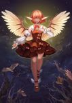  animal animal_ears bangs bare_tree bird bow bowtie closed_eyes cloud detached_sleeves dress feathered_wings flower flying full_body lipstick makeup mary_janes mystia_lorelei nataku39 night night_sky outdoors pink_hair shoes short_hair sky solo touhou tree white_wings wing_ears winged_shoes wings 