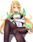  artist_name bare_shoulders black_legwear blonde_hair breasts closed_mouth dress ei1han eyebrows_visible_through_hair frown gloves highres hikari_(xenoblade_2) large_breasts long_hair nintendo pantyhose shadow short_dress simple_background sitting solo spirit_(super_smash_bros.) super_smash_bros. super_smash_bros._ultimate tiara turtleneck v-shaped_eyebrows very_long_hair white_background white_dress xenoblade_(series) xenoblade_2 yellow_eyes 