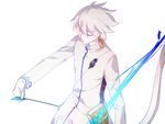  arjuna_(fate/grand_order) arjuna_(fate/grand_order)_(cosplay) arrow bad_id bad_pixiv_id bow_(weapon) cosplay fate/apocrypha fate/grand_order fate_(series) gloves heru_(goldprin) jewelry karna_(fate) male_focus pale_skin single_earring solo weapon white_hair 