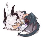  :3 chibi creature dragon_boy dragon_horns dragon_tail dragon_wings fate/apocrypha fate/grand_order fate_(series) fou_(fate/grand_order) horns maho_(boku_no_kao_wo_otabeyo) male_focus monster_boy siegfried_(fate) sleeping tail translated white_hair wings 