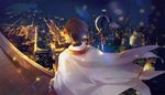  bad_id bad_pixiv_id brown_hair cape cityscape dark_skin dark_skinned_male fate/prototype fate/prototype:_fragments_of_blue_and_silver fate_(series) from_behind heru_(goldprin) male_focus ozymandias_(fate) shepherd's_crook solo staff 