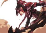  :q armor hermitaur_(armor) monster_hunter red_hair rumie short_hair smile solo tongue tongue_out 