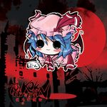  bat_wings blue_hair blush_stickers itotin remilia_scarlet short_hair solo touhou wings 