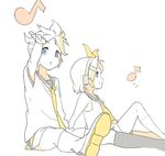  1girl bad_id bad_pixiv_id brother_and_sister headphones headset kagamine_len kagamine_rin neemui siblings twins vocaloid 