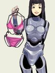  android black_eyes black_hair bra hrp-4c lingerie long_hair panties real_life real_life_insert robot robot_joints s_kengo smile solo underwear 