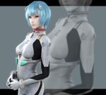  3d ayanami_rei blue_hair bodysuit ikedan md5_mismatch neon_genesis_evangelion plugsuit realistic red_eyes short_hair solo white_bodysuit zoom_layer 