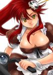  breasts cleavage hair_ornament large_breasts long_hair ponytail red_hair solo ten_(kisako) tengen_toppa_gurren_lagann yoko_littner 