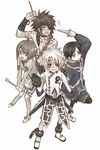  2girls jay_(tales) moses_sandor multiple_boys multiple_girls norma_beatty senel_coolidge smile sword tales_of_(series) tales_of_legendia weapon 