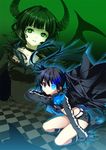  bad_id bad_pixiv_id black_rock_shooter black_rock_shooter_(character) boots cape choker dead_master horns legs long_hair multiple_girls shirahane_nao shorts thigh_boots thighhighs wings 