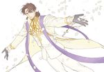  brown_eyes brown_hair cross cross_necklace fate/stay_night fate_(series) gloves highres jewelry kotomine_kirei male_focus necklace priest robe shinji_(metal-chan) solo stole 