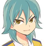  aqua_hair face inazuma_eleven_(series) inazuma_eleven_go kariya_masaki long_hair lowres male_focus raimon raimon_soccer_uniform riho simple_background soccer_uniform solo sportswear upper_body white_background 