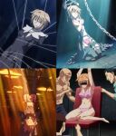  absurdres bdsm bikini blonde_hair bondage bound choppy_bangs collage highres non-web_source nun panties pink_panties restrained seikon_no_qwaser short_hair swimsuit teresa_beria thick_thighs thighs tickling underwear 