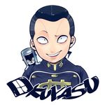  bad_id bad_pixiv_id black_hair brooch character_name chibi dollar_sign facial_mark gakuran jewelry jojo_no_kimyou_na_bouken male_focus multicolored_hair nijimura_okuyasu okamoto_(romio008) pompadour school_uniform smile stand_(jojo) the_hand_(stand) two-tone_hair upper_body yen_sign 